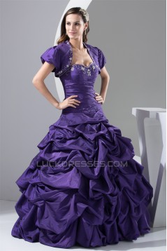 Ball Gown Sweetheart Beading Taffeta Floor-Length Prom/Formal Evening Dresses 02020425