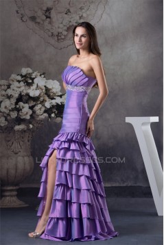 A-Line Taffeta Floor-Length Strapless Ruched Prom/Formal Evening Dresses 02020444