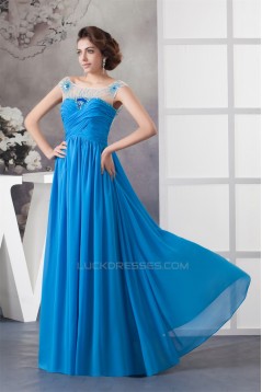 A-Line Beading Sleeveless Scoop Floor-Length Prom/Formal Evening Dresses 02020475