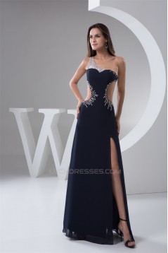 Beading Floor-Length One-Shoulder Sheath/Column Prom/Formal Evening Dresses 02020481