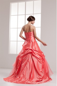 Brush Sweep Train Sleeveless Handmade Flowers Prom/Formal Evening Dresses 02020495