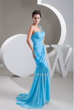 Chiffon Draped Sleeveless Mermaid/Trumpet Prom/Formal Evening Dresses 02020501