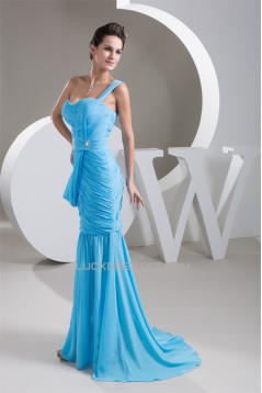 Chiffon Draped Sleeveless Mermaid/Trumpet Prom/Formal Evening Dresses 02020501