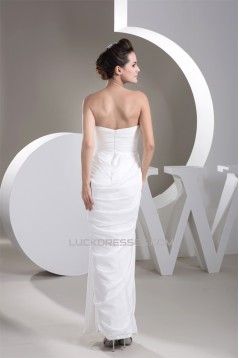 Sheath/Column Sweetheart Floor-Length Split Side Long White Prom/Formal Evening Dresses 02020525