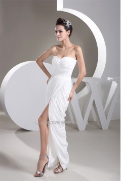 Sheath/Column Sweetheart Floor-Length Split Side Long White Prom/Formal Evening Dresses 02020525