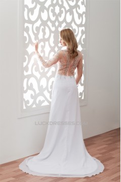 Long Sleeves Satin Organza Fine Netting Prom/Formal Evening Dresses 02020534