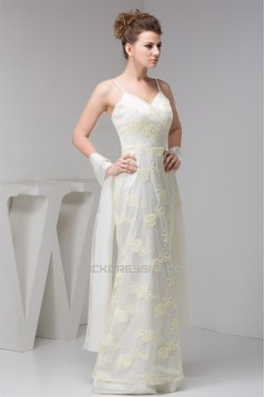 Sheath/Column Beading Floor-Length Silk like Satin Fine Netting Prom/Formal Evening Dresses 02020555