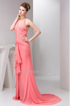 Sheath/Column Brush Sweep Train Pleats Prom/Formal Evening Dresses 02020557