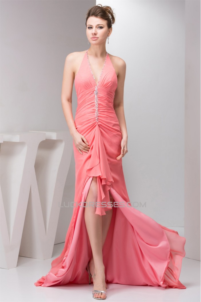 Sheath/Column Brush Sweep Train Pleats Prom/Formal Evening Dresses 02020557