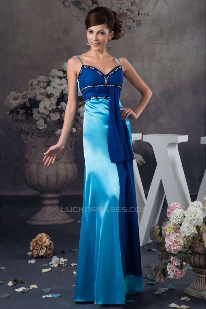 Sheath/Column Sleeveless Chiffon Silk like Satin Prom/Formal Evening Dresses 02020564