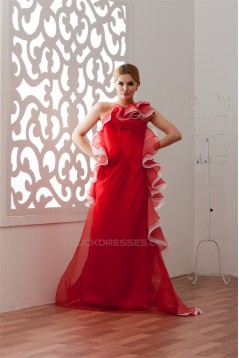 Sleeveless A-Line Floor-Length One-Shoulder Prom/Formal Evening Dresses 02020571