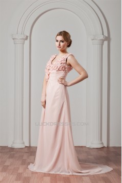 Sleeveless Chiffon Elastic Woven Satin A-Line Prom/Formal Evening Dresses 02020576