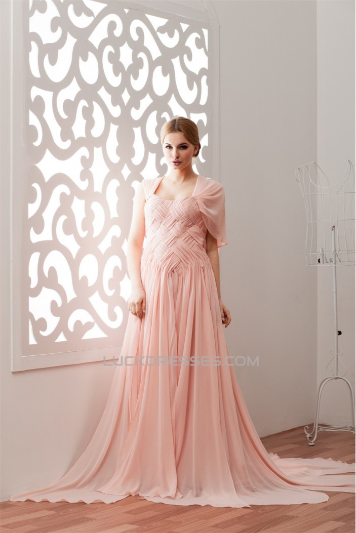 Sleeveless Chiffon Elastic Woven Satin Sweetheart Prom/Formal Evening Dresses 02020577