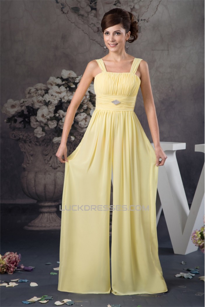 Sleeveless Floor-Length Sheath/Column Chiffon Silk like Satin Prom/Formal Evening Dresses 02020582