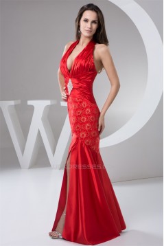 Sleeveless Lace Floor-Length Halter Beading Prom/Formal Evening Dresses 02020586