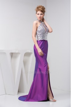 Split Front Taffeta Sleeveless Halter Mermaid/Trumpet Mother of the Bride Dresses 02020593