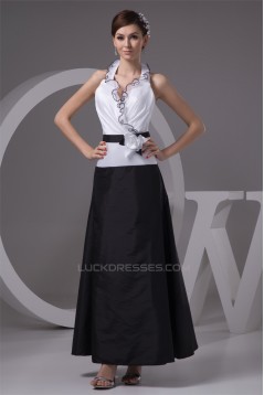 Taffeta Ankle-Length Handmade Flowers Prom/Formal Evening Dresses 02020600