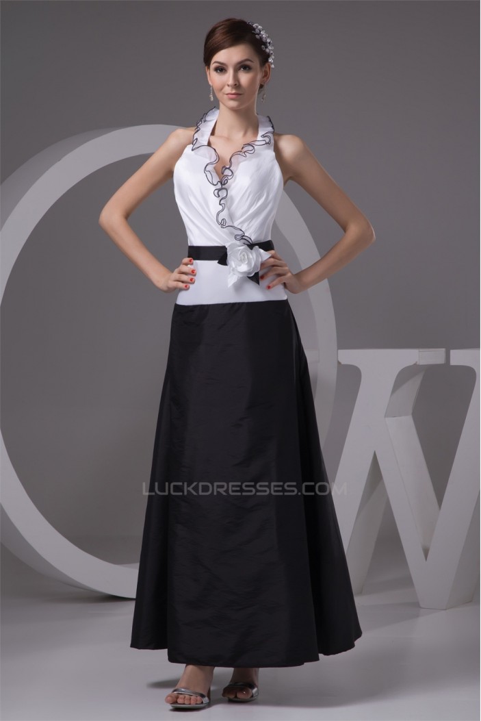 Taffeta Ankle-Length Handmade Flowers Prom/Formal Evening Dresses 02020600