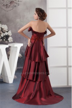 Taffeta Sleeveless Brush Sweep Train Scalloped Prom/Formal Evening Dresses 02020601