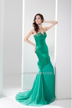 V-Neck Beading Mermaid/Trumpet Chiffon Prom/Formal Evening Dresses 02020603