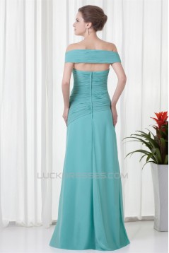 A-Line Beading Chiffon Floor-Length Off-the-Shoulder Prom/Formal Evening Dresses 02020608