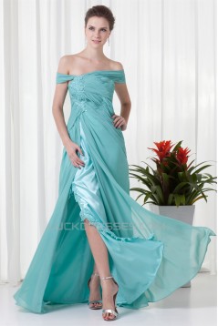 A-Line Beading Chiffon Floor-Length Off-the-Shoulder Prom/Formal Evening Dresses 02020608