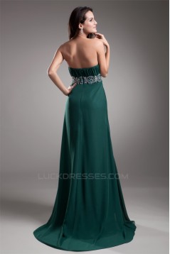 A-Line Beading Strapless Brush Sweep Train Prom/Formal Evening Dresses 02020611