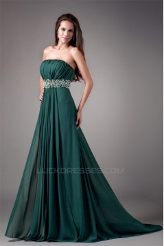 A-Line Beading Strapless Brush Sweep Train Prom/Formal Evening Dresses 02020611