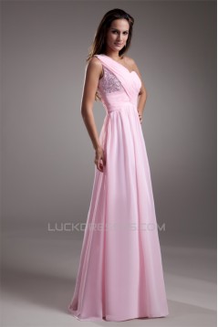 A-Line Chiffon One-Shoulder Sleeveless Prom/Formal Evening Dresses 02020617