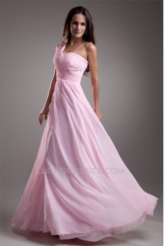 A-Line Chiffon One-Shoulder Sleeveless Prom/Formal Evening Dresses 02020617