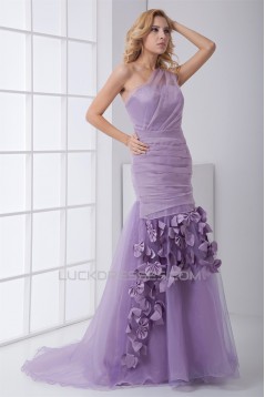 A-Line Sleeveless Puddle Train One-Shoulder Prom/Formal Evening Dresses 02020629