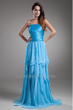 A-Line Sleeveless Strapless Cascading Ruffles Prom/Formal Evening Dresses 02020630