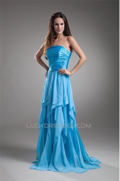 A-Line Sleeveless Strapless Cascading Ruffles Prom/Formal Evening Dresses 02020630