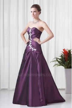 A-Line Sleeveless Sweetheart Taffeta Floor-Length Prom/Formal Evening Dresses 02020631