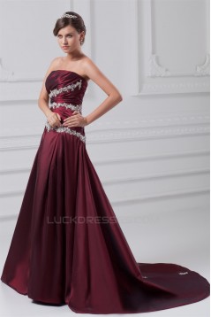 A-Line Strapless Sleeveless Sequins Taffeta Prom/Formal Evening Dresses 02020635