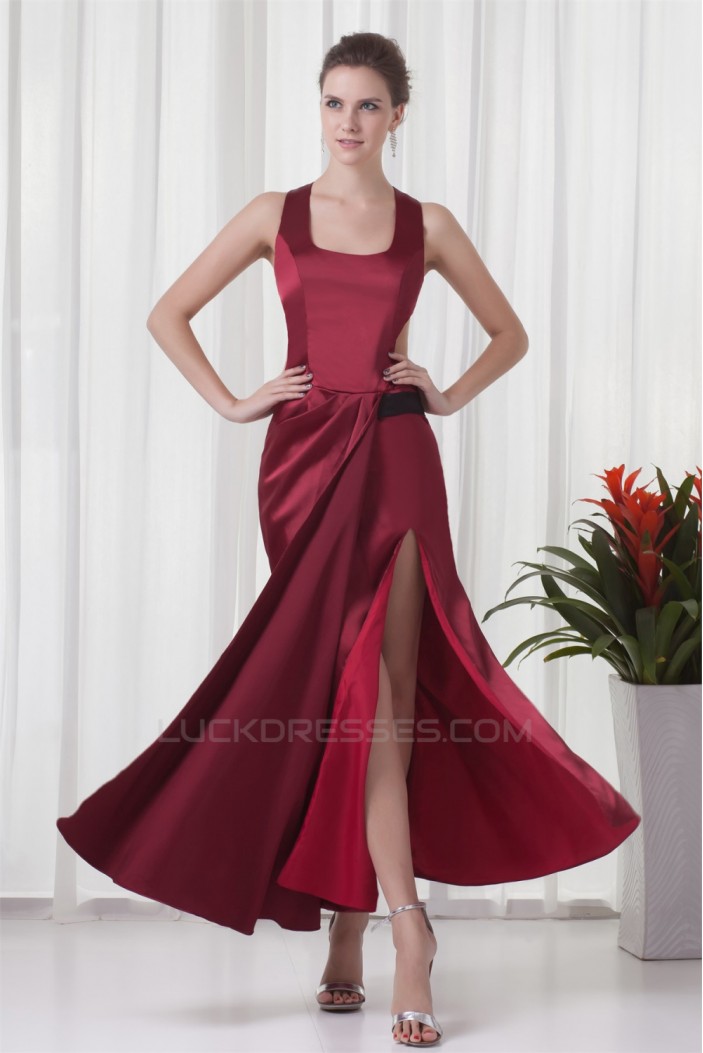 Ankle-Length Elastic Woven Satin Straps Prom/Formal Evening Dresses 02020643