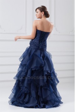 Asymmetrical A-Line Satin Organza Strapless Prom/Formal Evening Dresses 02020645