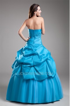 Ball Gown Beading Taffeta Fine Netting Floor-Length Prom/Formal Evening Dresses 02020648