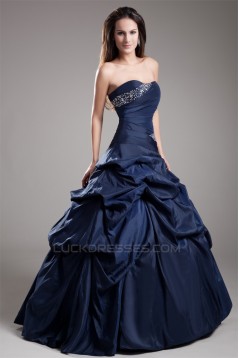 Ball Gown Taffeta Floor-Length Beading Sweetheart Prom/Formal Evening Dresses 02020652