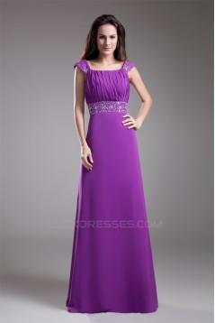 A-Line Beading Floor-Length Chiffon Elastic Woven Satin Prom/Formal Evening Dresses 02020659