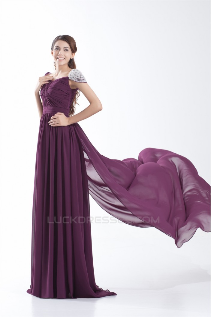 Beading Sheath/Column Chiffon Prom/Formal Evening Dresses 02020665