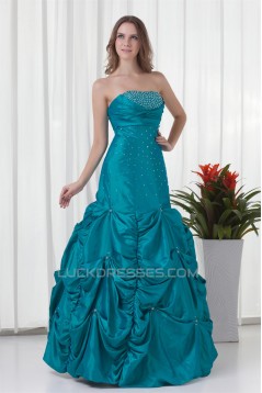 Beading Strapless A-Line Sleeveless Floor-Length Prom/Formal Evening Dresses 02020679