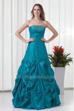 Beading Strapless A-Line Sleeveless Floor-Length Prom/Formal Evening Dresses 02020679