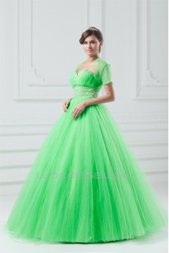 Beading Sweetheart Floor-Length Satin Net Prom/Formal Evening Dresses 02020684