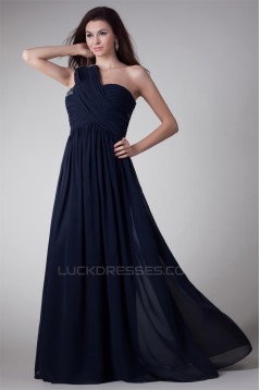 A-Line One-Shoulder Chiffon Floor-Length Prom/Formal Evening Dresses 02020703