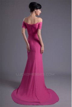 Chiffon Lace Brush Sweep Train Prom/Formal Evening Dresses 02020708