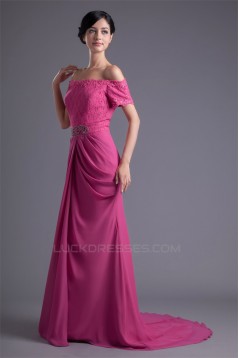 Chiffon Lace Brush Sweep Train Prom/Formal Evening Dresses 02020708