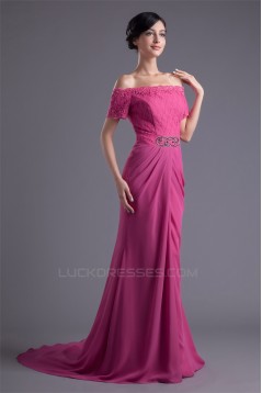 Chiffon Lace Brush Sweep Train Prom/Formal Evening Dresses 02020708