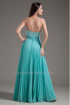 A-Line Beaded Pleated Chiffon Floor-Length Prom/Formal Evening Dresses 02020712