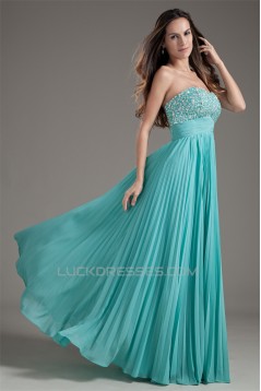 A-Line Beaded Pleated Chiffon Floor-Length Prom/Formal Evening Dresses 02020712